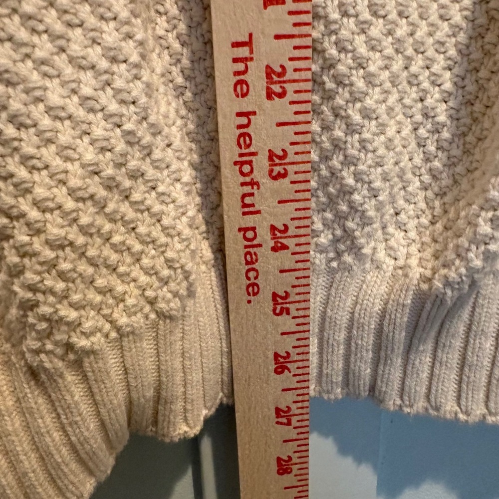 Vintage USA Made Fisherman Sweater Chunky Textured Cable Knit Womens Cream XL - Picture 8 of 10